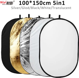 100X150 cm 5 in 1 1.2 m Portable Inklapbare Licht Ronde Fotografie Reflector voor Studio Multi Photo Disc accessoires