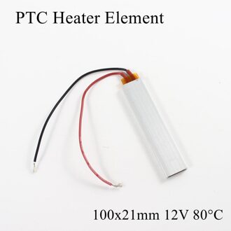 100x21mm 12V 80 Graden Celsius Aluminium PTC Verwarmingselement Constante Thermostaat Thermistor Lucht Verwarming Sensor Shell 100*21mm