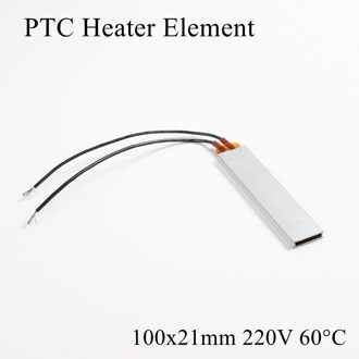 100x21mm 220V 60 Graden Celsius Aluminium PTC Verwarmingselement Constante Thermostaat Thermistor Lucht Verwarming Sensor Shell 100*21mm
