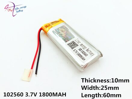 102560 3.7 V 1800 mAh Oplaadbare Li-Polymer Li-Ion Batterij Voor mp3 mp4 mp5 speelgoed DVR GPS PDA Gereedschap LED Ligts Lampen