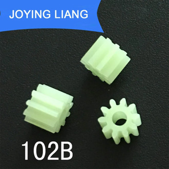 102B 0.5M GEARS 10 Teeth 2mm Shaft Loose Pom Plastic Gear Toy Model Motor Parts 10pcs/lot