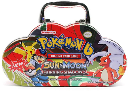 102pcs/set Pokemon Portable Tin Box TAKARA TOMY Battle Toys Hobbies Hobby Collectibles Game Collection Anime Cards For Children