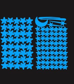 103 Stuks Lichtgevende Sterren Meteoor Maan Muursticker Voor Kinderkamer Woonkamer Slaapkamer Decoratie Decals Glow In The Dark 3D Stickers Sea blauw