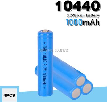 10440 Capaciteit Batterij 1000 Mah 3.7V Oplaadbare Lithium Ion Aaa Batterijen Knop Top Li-Ion Batterijen Zaklamp Scheerapparaat 4stk