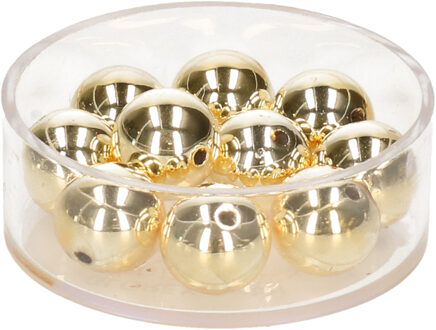 105x stuks metallic sieraden maken kralen in het goud van 6 mm - Kunststof waskralen voor armbandje/kettingen