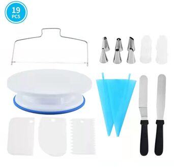 106 Stks/set Taart Draaitafel Taart Decoreren Gereedschappen Kit Draaitafel Bakken Tool Piping Nozzle Spuitzak Set Bakken Levert Sets 19stk reeks