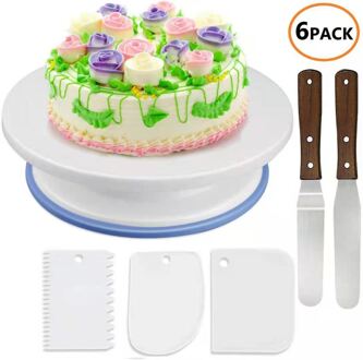 106 Stks/set Taart Draaitafel Taart Decoreren Gereedschappen Kit Draaitafel Bakken Tool Piping Nozzle Spuitzak Set Bakken Levert Sets 6stk reeks