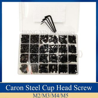 1060Pcs Carbon Staal M2 M3 M4 M5 Hex Socket Schroef Set Platte Cap Schroeven Bouten En Moeren Assortiment kit