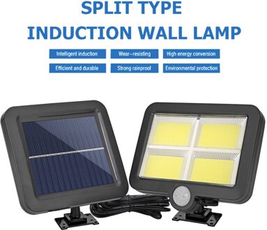108/128 Cob Led Solar Light Outdoors Power Motion Sensor Wandlamp Tuin Decoratie Straat Veiligheid Light Wall Lamp Spotlight 128cob / 1 mode