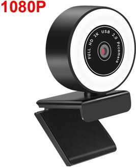 1080P 2K Hd Computer Camera Fill Light Met Microfoon Computer Pc Webcam Autofocus Voor Live-uitzending Video bellen Conferentie