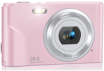 1080P 36.0 Mega Pixels Digitale Camera Met 16X Digitale Zoom, Lcd-scherm, draagbare Mini Camera 'S Voor Studenten Tieners roze