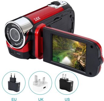 1080P Getimede Selfie Professionele Draagbare Video High Definition Clear Digitale Camera Anti-Shake Dvr Led Licht rood US plug