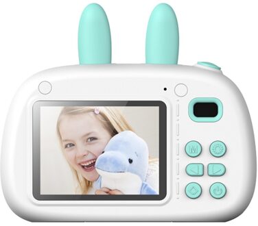 1080P Hd Kids Kinderen Cartoon Digitale Camera 2.4Inch Lcd-scherm Chargable Fotografie Props Mini Recorder Cam Blauw / met 16GB TF Card