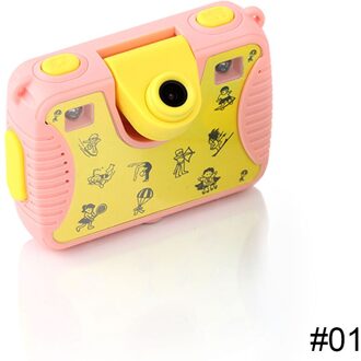 1080P Hd Kinderen Digitale Camera 2.4 Inch Hd Lcd-scherm 5MP Kids Camera Cmos Anti Dv Sport camera Met Waterdichte Case Roze