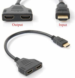 1080P Hdmi-Compatibel Splitter Man-vrouw Cable Adapter Converter Hdtv 1 Ingang 2 Uitgang 2-Poort hdmi-Compatibel Schakelaar kabel adapter