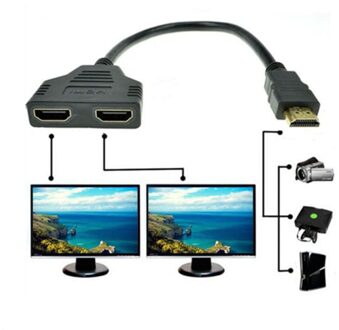 1080P Hdmi Port Male Naar 2 Vrouwelijke 1 In 2 Out Hdmi Splitter Kabel Adapter Converter Voor Xbox, blueray, Dvd-spelers, PS3 20APR6