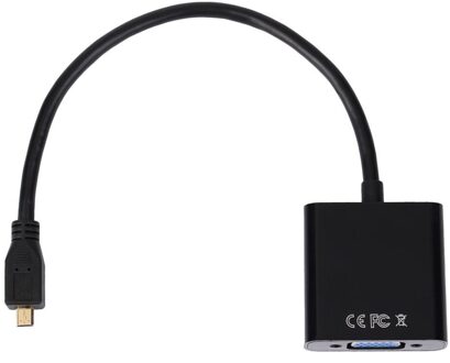 1080P Micro Naar Vga Female Video Kabel Converter Adapter Zwart Voor Pc Digitale Bundel 1 Polybag Laptop