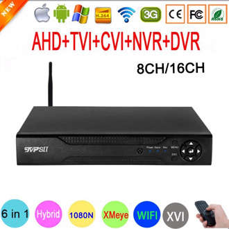 1080P Security Camera Hi3521D 16 Channel 16CH 1080N H.265+ 8CH 6 in 1 Hybrid Coaxial XVI NVR CVI TVi WIFI AHD CCTV DVR