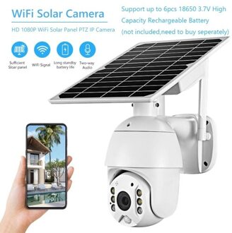 1080P Wireless Solar Panel Security Camera 2MP Outdoor Waterproof Rechargeable Battery Surveillance Camera Contains 6 Batteries