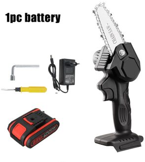 1080W 88V 4 Inch Mini Electric Saw For Garden Logging Cutter With Battery zwart 1 accu EU