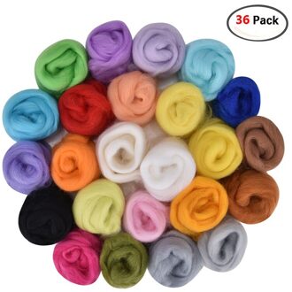 108G Mix 36 Kleuren Merino Vilten Wol Tops Zachte Zwervende Wol Fibre Voor Naaldvilten & Nat Vilten Diy pop Handwerken