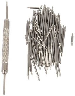 108Pcs 8-25Mm Roestvrij Stalen Horloge Band Strap Spring Bar Link Pins Remover Zilver