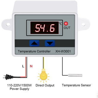 10A 12/24/110/220V Ac Microcomputer Led Temperatuurregeling XH-W3001 Voor Incubator Koeling Verwarming Schakelaar thermostaat Met Probe 110-220V XH-W3001
