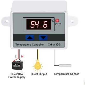 10A 12/24/110/220V Ac Microcomputer Led Temperatuurregeling XH-W3001 Voor Incubator Koeling Verwarming Schakelaar thermostaat Met Probe 24V XH-W3001