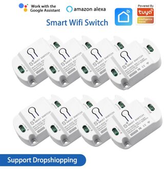 10A Wifi Schakelaar Voor Tuya Smart Leven App Timer Smart Domotica Voice Control Werk Met Alexa Google Thuis 1 stk