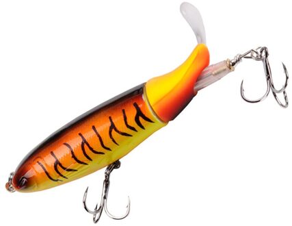 10Cm 13G Drijvende Popper Vissen Lokken Kunstmatige Harde Aas Wobbler Roterende Staart Visgerei 3D Ogen
