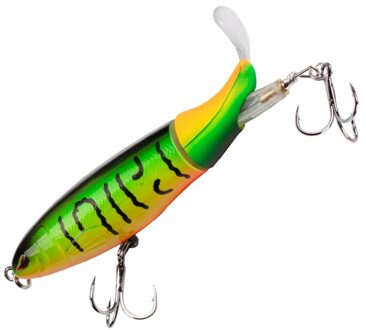 10Cm 13G Drijvende Popper Vissen Lokken Kunstmatige Harde Aas Wobbler Roterende Staart Visgerei 3D Ogen