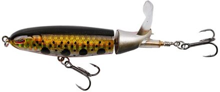 10Cm 13G Drijvende Popper Vissen Lokken Kunstmatige Harde Aas Wobbler Roterende Staart Visgerei 3D Ogen