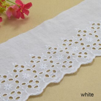 10cm breed 100% Katoen embroid lace naaien lint guipure trim wedding lace DIY Garment Accessoires afrikaanse pop kant #3989 1 yard