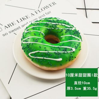 10Cm Kunstmatige Donut Voedsel Chocolade Taart Zoete Roll Kunstmatige Mini Squishy Donut Simulatie Model Fotografie Decoratie Props 10cm groen kelixt