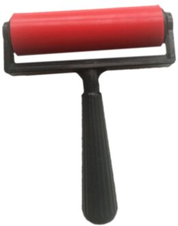 10Cm Printmaking Rubber Roller Brayer Ambachtelijke Projecten Inkt En Stempelen Gereedschap (Rood)