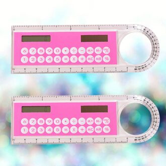 10Cm Ruler Mini Digitale Rekenmachine 2 In 1 Kids School Kantoorbenodigdheden (Willekeurige Kleur) zoals getoond 1