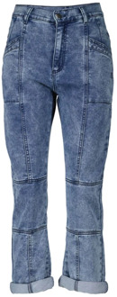 10Days Cropped Jeans - Stijlvol en Trendy 10Days , Blue , Dames - XL