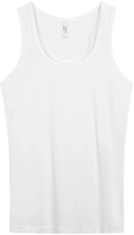 10Days Katoen Linnen T-shirt met Rechte Snit 10Days , White , Dames - M,2Xs
