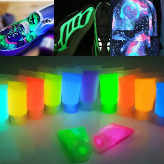 10g/bottle 13colors leather Luminous Acrylic pigment DIY sneaker canvas bag paint color change Fluorescent Glow in the Dark
