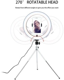10IN Led Selfie Ring Licht Studio Fotografie Foto Ring Vullen Licht Met Statief Voor Smartphone Make Video