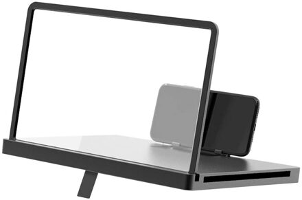 10Inch 3D Screen Magnifier Mobiele Telefoon Video Versterker Voor Mobiele Hd Smart Telefoons Screen Vergroter Projector Film Gaming Amplifie zwart
