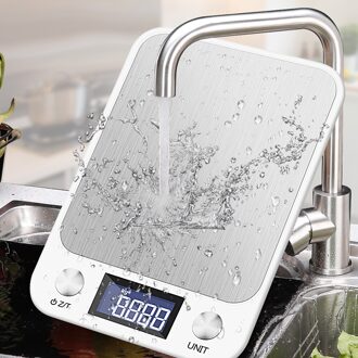 10Kg/1G Digitale Keuken Voedsel Schaal Weegschalen Voor Koken Bakken Ultra Slanke Multifunctionele Tarra Functie Meten weegschalen wit