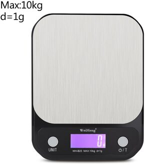 10Kg/3Kg/5Kg Lcd-scherm Digitale Keuken Maatlepel Elektronische Digitale Lepel Schaal Mini Keuken schalen Bakken Levert 10kg-1g zwart
