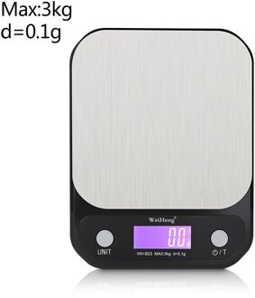 10Kg/3Kg/5Kg Lcd-scherm Digitale Keuken Maatlepel Elektronische Digitale Lepel Schaal Mini Keuken schalen Bakken Levert 3kg-0.1g zwart