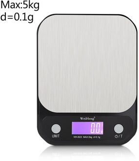10Kg/3Kg/5Kg Lcd-scherm Digitale Keuken Maatlepel Elektronische Digitale Lepel Schaal Mini Keuken schalen Bakken Levert 5kg-0.1g zwart