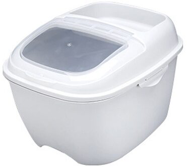 10Kg Flip Cover Verzegelde Multifunctionele Rijst Emmer Opbergdoos Keuken Huishoudelijke Granen Dispenser Voedsel Graan Container Doos # R15 wit