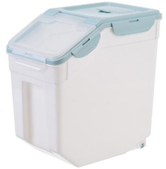 10Kg Grote Capaciteit Hond Feeders Verzegeld Voedsel Opslag Emmer Vochtwerende Pet Food Container Opslagtank Home Rijst Opbergdoos Blauw