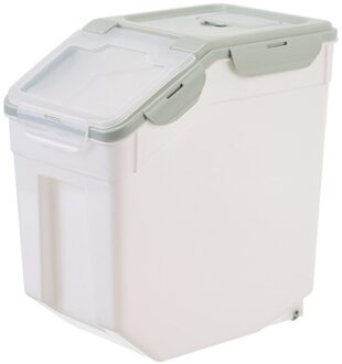 10Kg Grote Capaciteit Hond Feeders Verzegeld Voedsel Opslag Emmer Vochtwerende Pet Food Container Opslagtank Home Rijst Opbergdoos groen