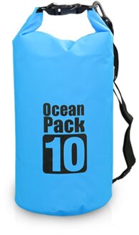 10L / 15L / 20L / 30L Outdoor Duiken Zakken Waterdichte Droge Rugzak Water Drijvende Zak Roll Top Sack Voor kajakken Rafting Varen licht blauw 10L