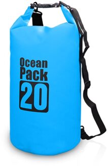 10L / 15L / 20L / 30L Outdoor Duiken Zakken Waterdichte Droge Rugzak Water Drijvende Zak Roll Top Sack Voor kajakken Rafting Varen licht blauw 20L